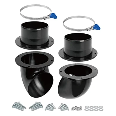 Image of POWERTEC 70292 4 Inch Cyclone Dust Collection Elbows and Couplers Separator Kit for Woodworking Debris Containers, Buckets Barrels