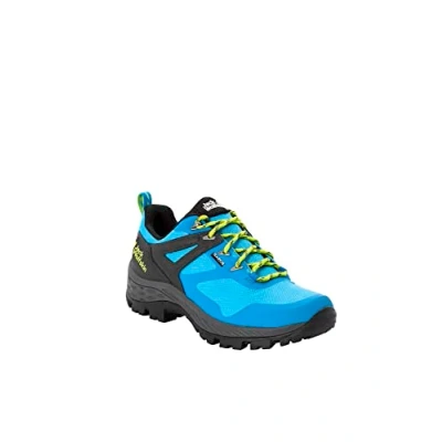 Image of Jack Wolfskin Men&#039;s Rebellion Guide Texapore Low M Walking Shoe, Blue/Lime, 10.5 UK