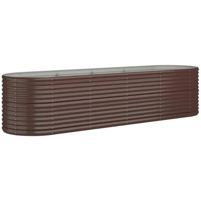 Image of vidaXL Garden Raised Bed Powder coated Steel 296x80x68 cm Brown