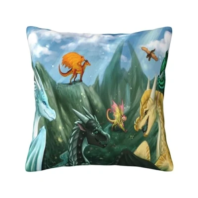 Image of ABDIQJBS Wings of Dragon Fire Pillow Case Throw Cover Home Decor Square Cushion for Couch Bed Sofa 18x18 Inch