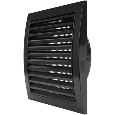 Image of Black Exhaust Hood Vent 150 mm / 6&#039;&#039; Inch with Built in Pest Guard Screen, Black, Air Cover, HVAC Duct Cap
