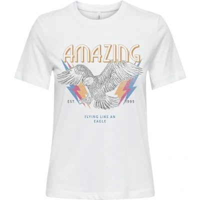 Image of ONLY Women&#039;s Onlhenny Life Reg S/S Top Box JRS T Shirt, White, XS