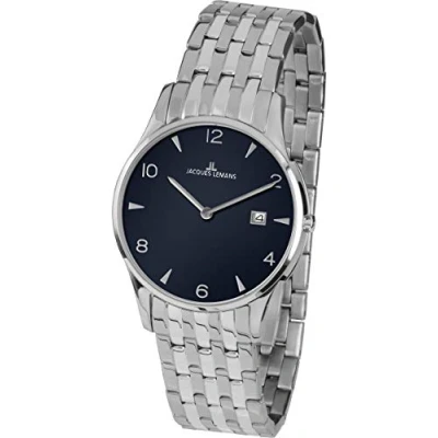 Image of JACQUES LEMANS Unisex Adult Analogue Quartz Watch with Stainless Steel Strap 1 1852ZC