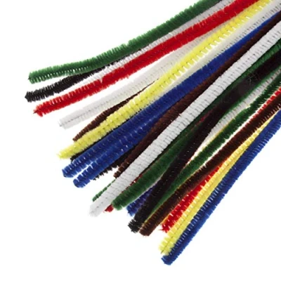 Image of Trimits Craft Synthetic Chenille Stem Pipe Cleaners, 30cm x 6mm, Assorted