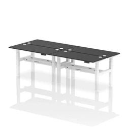 Image of Air B2B 1400x600mm Height Adjustable 4P Bench Desk CP Black/White
