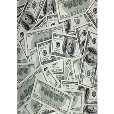 Image of 1 x A4 Printed Wallpaper Dollar Bills Money Decor Icing Sheet Edible Cake Topper Decorated Perfect for Decorating Larger Cakes