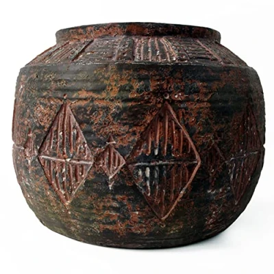 Image of Leaf Large Planters Plant Pots, Fibreglass, 27cm Aztec Diamond