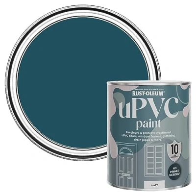 Image of Rust Oleum Blue uPVC Door and Window Paint in Matt Finish Commodore 750ml