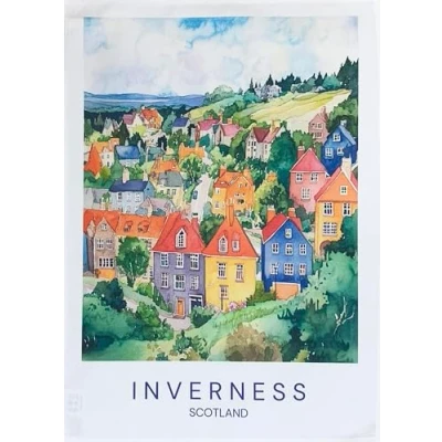 Image of Half a Donkey Inverness Large Cotton Tea Towel
