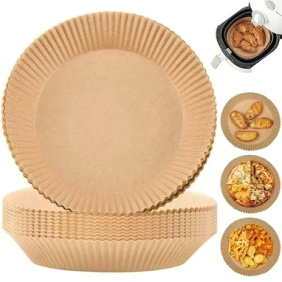 Image of Air Fryer Liners 100 PCS 6.3 Inch Round Paper Disposable Liner, Oil Proof,Water Proof, Food Grade Parchment for Baking Roasting Microwave