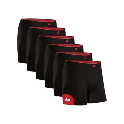 Image of DANISH ENDURANCE Men&#039;s Bamboo Boxers Soft, Comfortable, Breathable Underwear, Tagless, With or without fly, 6 Pack, 3XL Black
