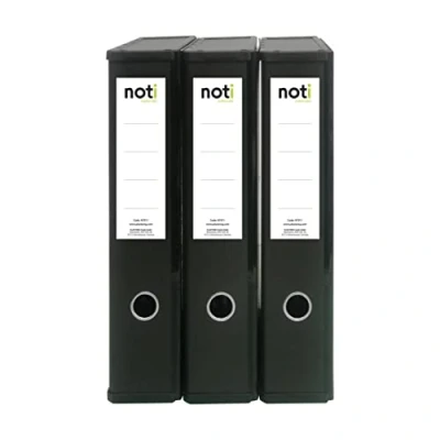 Image of Box File Lock Spring with Ring Pull and Catch, 70mm Spine, Foolscap Black Pack of 3