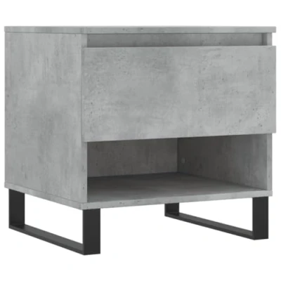 Image of vidaXL Coffee Table in Concrete Grey Engineered Wood with Drawer and Compartment Modern Living Room Furniture Sturdy Metal Legs