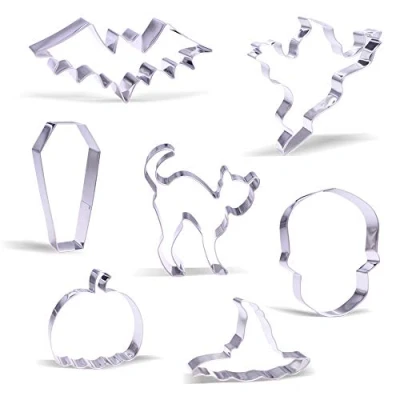 Image of Large Halloween Cookie Cutter Set 7 Piece Stainless Steel