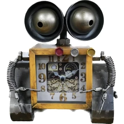 Image of Venture Vehicles Ltd Mechanical Robot Style Desk Clock Childrens Bedroom Decor
