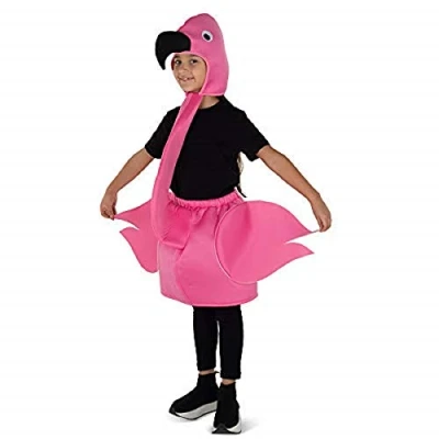 Image of Dress Up America Pink Flamingo Costume for Kids Product Comes Complete with Skirt and Attached Hood