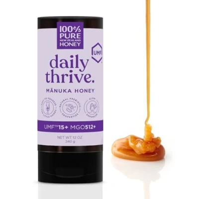 Image of Manuka Honey 100% Pure New Zealand UMF 15+ Raw &amp; Unpasteurised Certified Award Winning Silky Smooth Taste Texture 340g (UMF 15+)