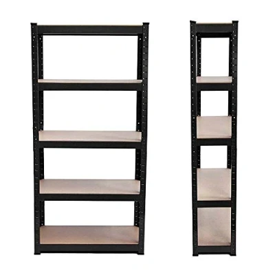 Image of EFAN 5 Tier Storage Shelving Units, 150 x 70 30 cm (175KG Per Shelf), 875KG Capacity, Heavy Duty Black Boltless Racking Shelves For Storage, Home, Workshop, Supermarket, Garage