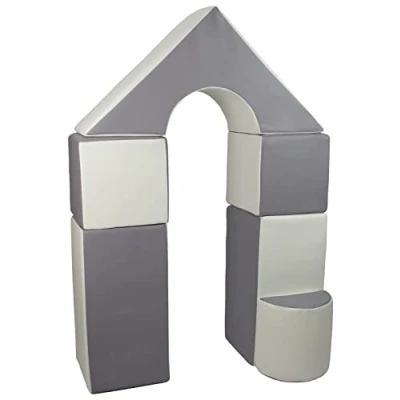 Image of Velinda 6 pcs coloured,building blocks, soft,foam,children,kids, toy,nursery,playgroup (colour: white,grey)