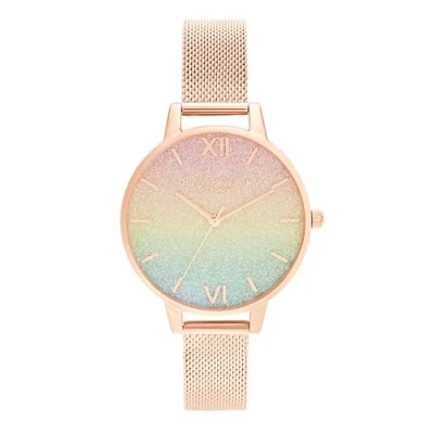 Image of Olivia Burton Analogue Quartz Watch for Women with Rose Gold Colored Stainless Steel Bracelet OB16RB18