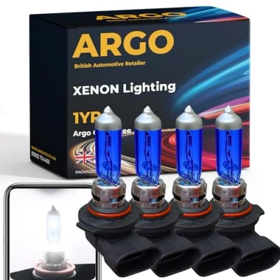 Image of Argo 4 Pcs H10 Bulb 42w Xenon White 6000k 12V High Low Dipped Main Beam 710 Headlight Car Van Super Bright Halogen Upgrade Front Fog Light Headlamp Bulbs