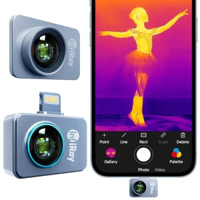 Image of InfiRay Xinfrared P2 Pro Thermal Imaging Camera with Magnetic Macro Lens, 9g Fully Metal Body, Measuring Temperature Range 20C 550C, 25Hz 256X192 Resolution, Support iOS 11 and Above (for Only)