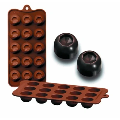 Image of Ibili Chocolate Mould Diamond 21x10,5x2,5 cm Silicone, Brown, 21 x 10.5 2.5