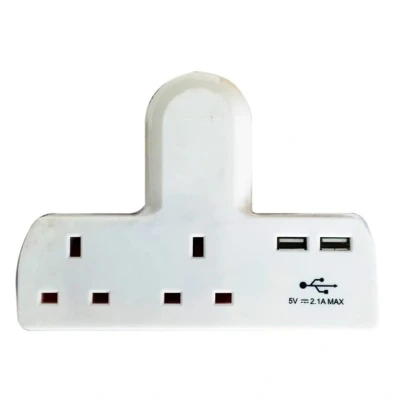 Image of Securlec T Shape 2 Way Adaptor With USBs