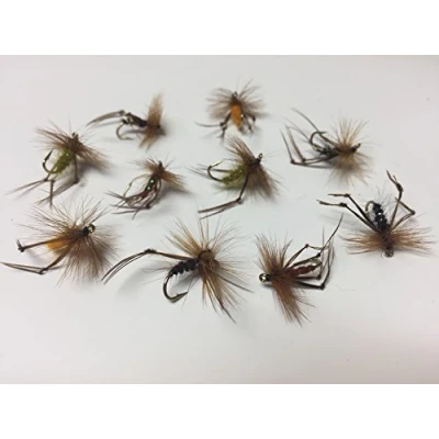 Image of BestCity fly Fishing Trout Flies HOPPERS Premier 10 Selection Size 12#111