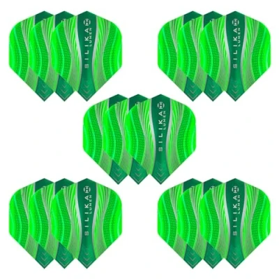 Image of Harrows Lumen No2 Dart Flights 5 x sets Darts (15 Total) I 100 Micron Premium Extra Strong Made in UK Professional Accessories Green