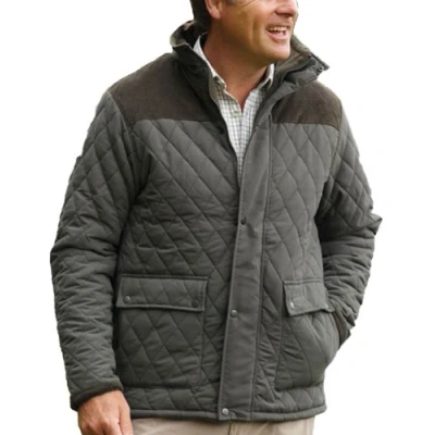 Image of Champion Mens Lewis Country Estate Quilted Fleece Coat Olive 3XL