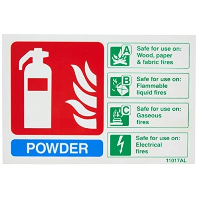 Image of V Safety Powder Id Fire Extinguisher Sign 150mm x 100mm 1mm Rigid Plastic
