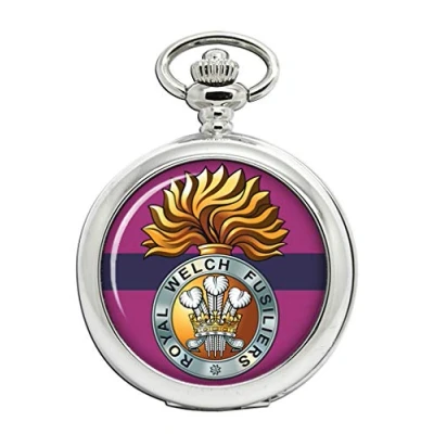 Image of Giftshop UK Royal Welch Fusiliers, British Army Full Hunter Pocket Watch