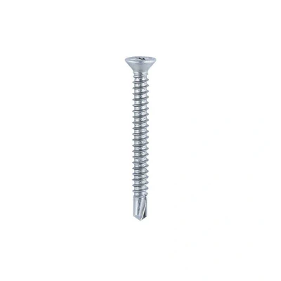 Image of TIMco 122Z BZP Countersunk Ribbed Self Drilling Screw 3.9 x 19 Zinc (Box of 1000)