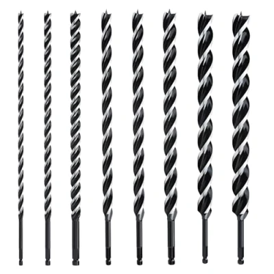 Image of hsawbit Wood Drill Bit Set, 8pcs Auger Set Extra Long Bits 460mm*10mm/12mm/14mm/16mm/20mm/22mm/25mm/32mm