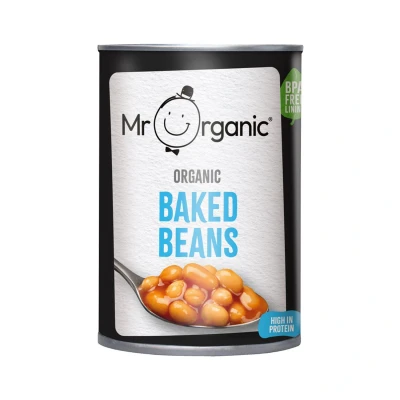 Image of Mr Organic Baked Beans Certified and Vegan in a BPA Free Tin Pack of 1
