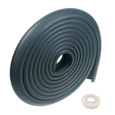 Image of TUKA 16.4ft / 5M Edge Guard Extra Thick, L shaped Premium Foam Protection Childproofing, Child Senior Baby Safety Anti Collision Strip Protector for Sharp Table Furniture Edge, TKD7000 black