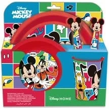 Image of Stor Mickey Mouse and Characters 5pcs Kids Lunch Breakfast Dinner Tableware Set Plate, Bowl, Cutlery &amp; Tumbler, BPA Free, Children, Baby