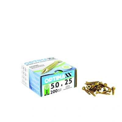 Image of 5.0 Optimaxx Extreme Performance Wood Screws Box Zinc Plate &amp; Yellow Passivated, Pozi (5.0x25mm)