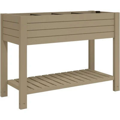 Image of vidaXL Garden Raised Bed Light Brown 110x45x79 cm Polypropylene