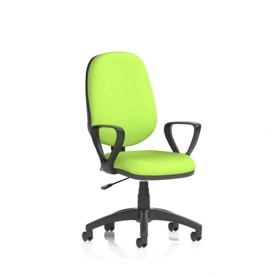 Image of Eclipse Plus I Lever Task Operator Chair Bespoke with Loop Arms In Myrrh Green