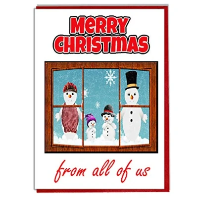 Image of AK Giftshop Merry Christmas Card From All Of Us