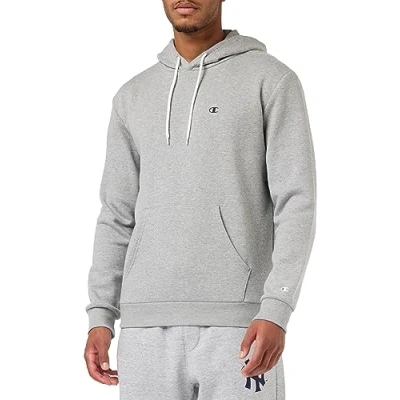 Image of Champion Men&#039;s Legacy Basics Powerblend Fleece Hooded Sweatshirt, Light Heather Grey, L