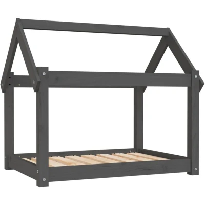 Image of vidaXL Dog Bed Grey 81x60x70 cm Solid Wood Pine