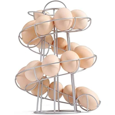 Image of Kitchen Spiral Helter Skelter Egg Holder Stand Rack Storage Holds up to 18 Eggs