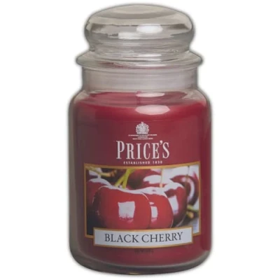 Image of Price&#039;s Black Cherry Large Jar Candle Sweet, Delicious, Quality Fragrance Long Lasting Scent Up to 150 Hour Burn Time