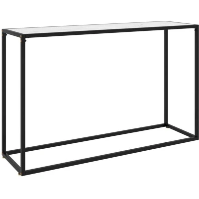 Image of vidaXL Console Table White 120x35x75 cm Tempered Glass