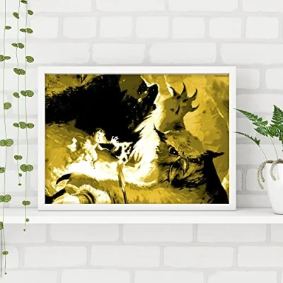 Image of Dungeons &amp; Dragons Print Owlbear Coloured Graphic Wall Art D&amp;D Gamer Poster (A5 (14.8cm x 21cm))