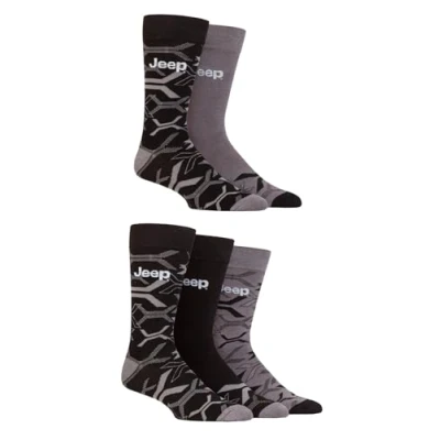 Image of Jeep Mens Bamboo Dress Socks 5 Pack Breathable Leisure for Everyday Wear (6 11, Black/Charcoal)