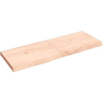Image of vidaXL Tabletop Solid Wood Oak 140x50 cm with live edge, Untreated Finish, Versatile, Handmade Craftsmanship, For Home or Commercial Use